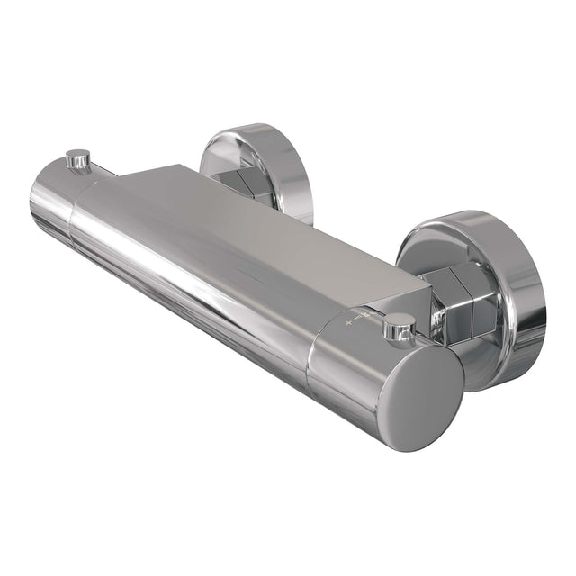 BRAUER Chrome Edition opbouw douche thermostaatkraan SET 01 met glijstang en staaf handdouche en doucheslang chroom
