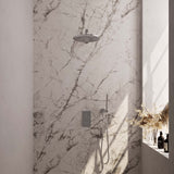 BRAUER Chrome Edition thermostatische inbouw regendouche 3-weg omstelling SET 26 met 30 cm douchekop en rechte muurarm en staaf handdouche en doucheslang en wandaansluitbocht chroom
