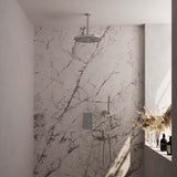 BRAUER Chrome Edition thermostatische inbouw regendouche 3-weg omstelling SET 30 met 30 cm douchekop en plafondarm en staaf handdouche en doucheslang en wandaansluitbocht chroom