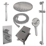 BRAUER Chrome Edition thermostatische inbouw regendouche 3-weg omstelling SET 48 met 30 cm douchekop en plafondarm en 3-standen handdouche en doucheslang en geïntegreerde glijstang chroom