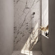 BRAUER Chrome Edition thermostatische inbouw regendouche SET 21 met 20 cm douchekop en gebogen muurarm en 3-standen handdouche en doucheslang en geïntegreerde glijstang chroom