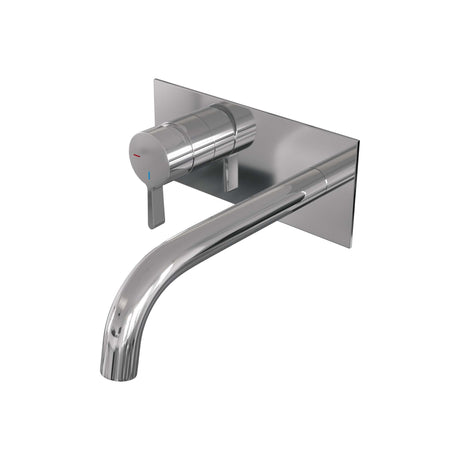 BRAUER Chrome Edition inbouw wastafelmengkraan met gebogen uitloop en afdekplaat model E2 chroom