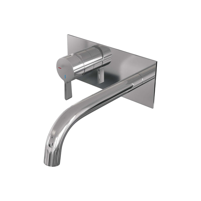 BRAUER Chrome Edition inbouw wastafelmengkraan met gebogen uitloop en afdekplaat model E2 chroom