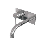 BRAUER Chrome Edition inbouw wastafelmengkraan met gebogen uitloop en afdekplaat model A2 chroom