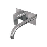 BRAUER Chrome Edition inbouw wastafelmengkraan met gebogen uitloop en afdekplaat model C2 chroom