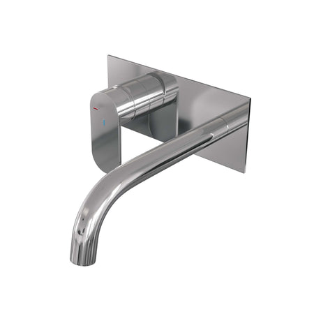 BRAUER Chrome Edition inbouw wastafelmengkraan met gebogen uitloop en afdekplaat model C2 chroom