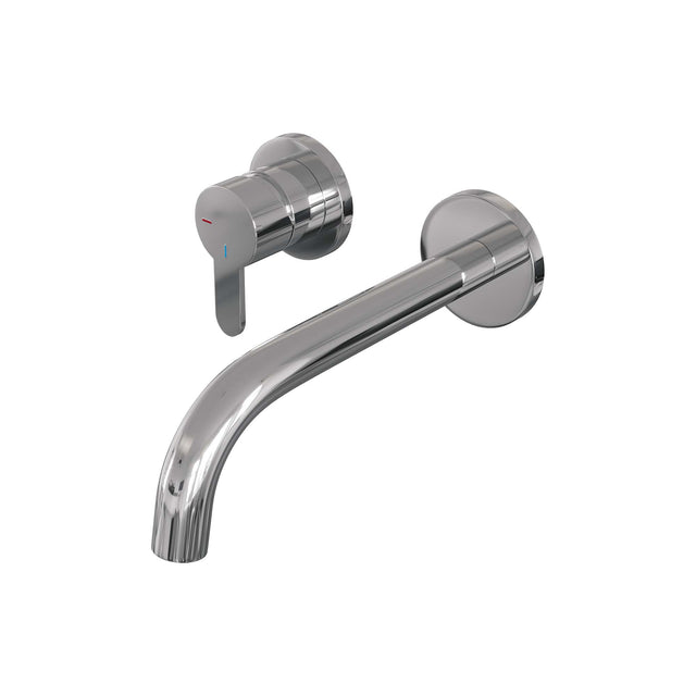 BRAUER Chrome Edition inbouw wastafelmengkraan met gebogen uitloop en rozetten model D2 chroom
