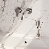 BRAUER Chrome Edition inbouw wastafelmengkraan met gebogen uitloop en rozetten model D2 chroom