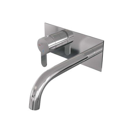 BRAUER Chrome Edition inbouw wastafelmengkraan met gebogen uitloop en afdekplaat model D2 chroom
