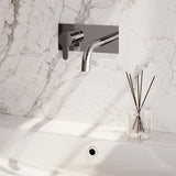 BRAUER Chrome Edition inbouw wastafelmengkraan met gebogen uitloop en afdekplaat model D2 chroom