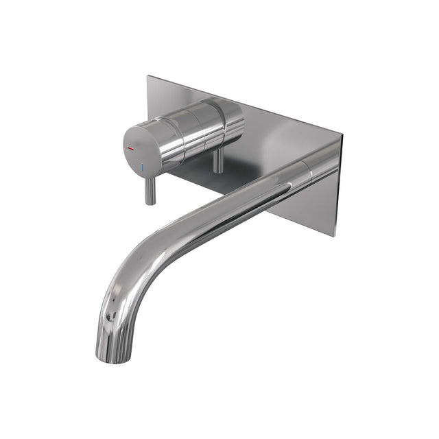 BRAUER Chrome Edition inbouw wastafelmengkraan met gebogen uitloop en afdekplaat model B2 chroom