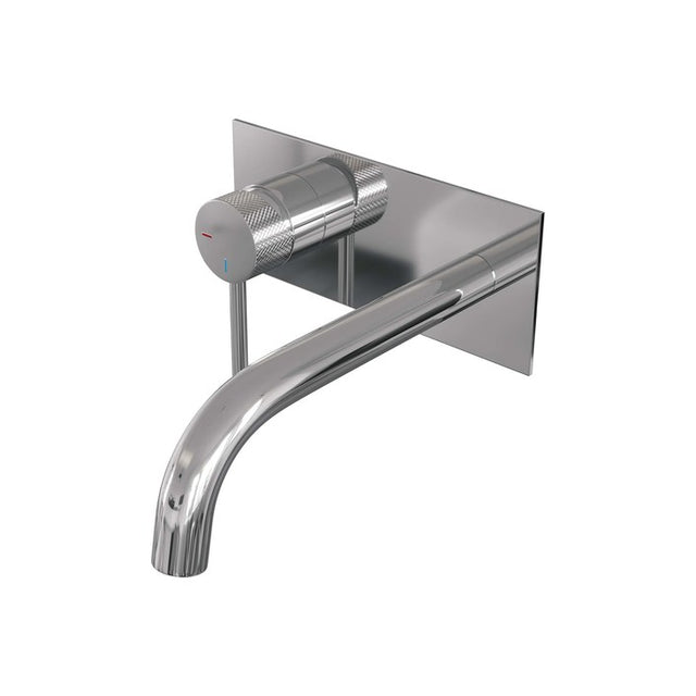 BRAUER Chrome Carving inbouw wastafelmengkraan met gebogen uitloop en afdekplaat model A2 chroom 5-CE-083-B6