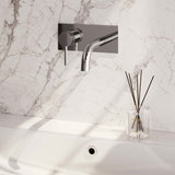 BRAUER Chrome Carving inbouw wastafelmengkraan met gebogen uitloop en afdekplaat model A2 chroom 5-CE-083-B6