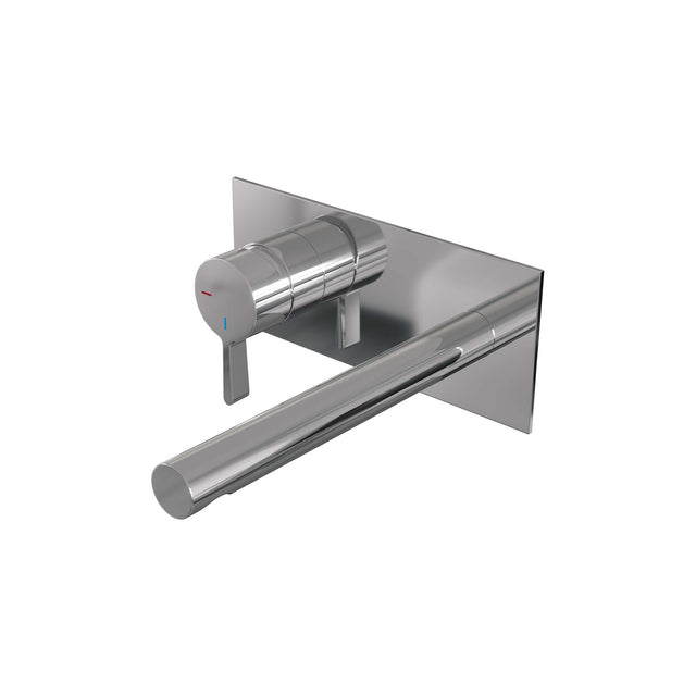 BRAUER Chrome Edition inbouw wastafelmengkraan met rechte uitloop en afdekplaat model E2 chroom