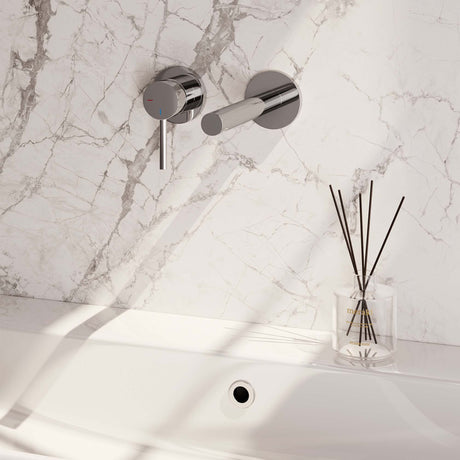 BRAUER Chrome Edition inbouw wastafelmengkraan met rechte uitloop en rozetten model A2 chroom