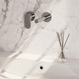 BRAUER Chrome Edition inbouw wastafelmengkraan met rechte uitloop en rozetten model C2 chroom