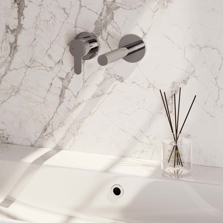 BRAUER Chrome Edition inbouw wastafelmengkraan met rechte uitloop en rozetten model D2 chroom