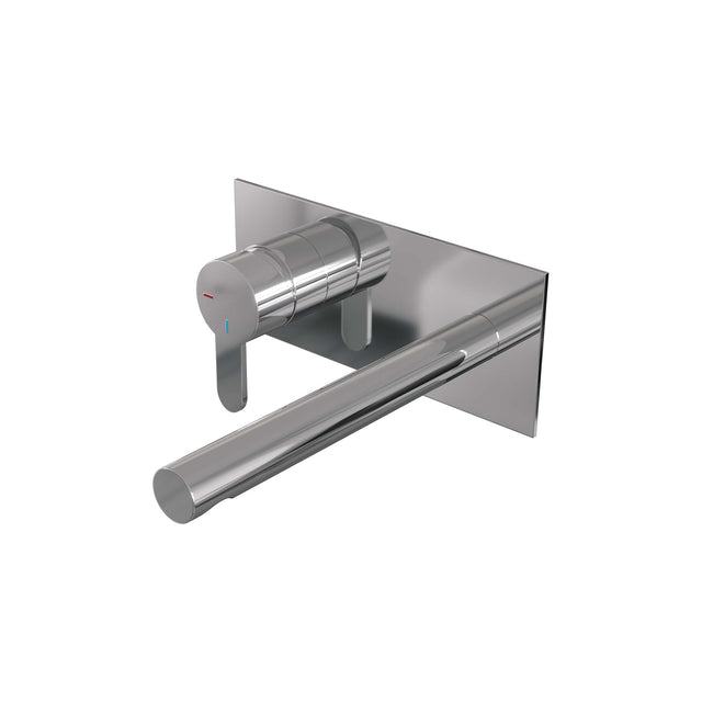 BRAUER Chrome Edition inbouw wastafelmengkraan met rechte uitloop en afdekplaat model D2 chroom