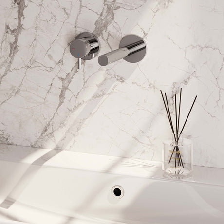 BRAUER Chrome Edition inbouw wastafelmengkraan met rechte uitloop en rozetten model B2 chroom