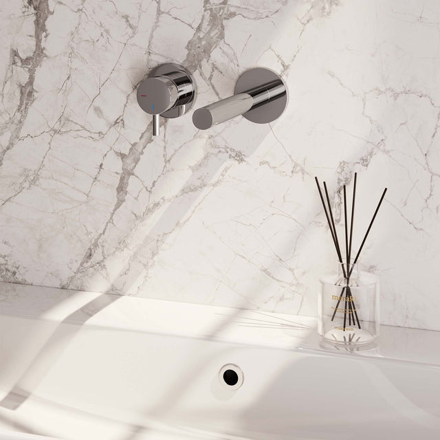 BRAUER Chrome Edition inbouw wastafelmengkraan met rechte uitloop en rozetten model B2 chroom