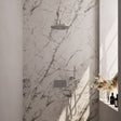 BRAUER Chrome Edition thermostatische inbouw regendouche met drukknoppen SET 52 met 30 cm douchekop en gebogen muurarm en staaf handdouche en doucheslang en wandaansluitbocht chroom