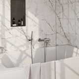 BRAUER Chrome Edition opbouw baddouche thermostaatkraan SET 03 met wandhouder en staaf handdouche en doucheslang chroom