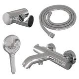 BRAUER Chrome Edition opbouw baddouche thermostaatkraan SET 04 met wandhouder en 3-standen handdouche en doucheslang chroom