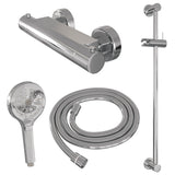 BRAUER Chrome Edition opbouw douche thermostaatkraan SET 02 met glijstang en 3-standen handdouche en doucheslang chroom 5-CE-236