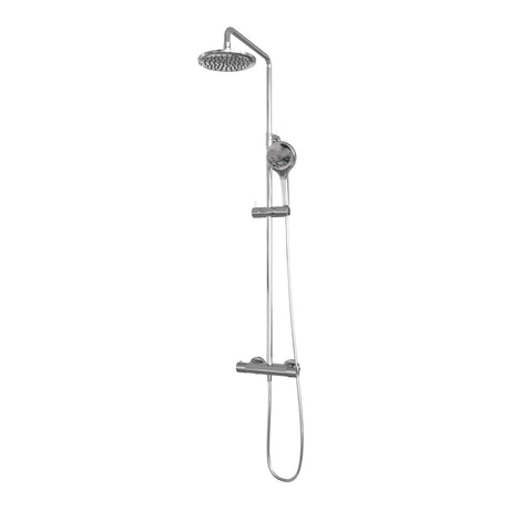 BRAUER Chrome Carving opbouw thermostatische regendouche SET 02 met 20 cm hoofddouche en 3-standen handdouche en doucheslang chroom