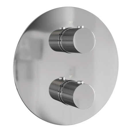 BRAUER Chrome Carving 3-weg inbouwthermostaat rond met in- en afbouwdelen chroom