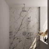 BRAUER Chrome Edition thermostatische inbouw regendouche 3-weg rond SET 89 met 20 cm douchekop en plafondarm en staaf handdouche en doucheslang en geÃ¯ntegreerde glijstang chroom 5-CE-283