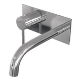 BRAUER Stripe inbouw wastafelmengkraan met gebogen uitloop en afdekplaat model A2 chroom 5-CE-333