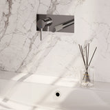 BRAUER Stripe inbouw wastafelmengkraan met rechte uitloop en afdekplaat model A2 chroom 5-CE-334