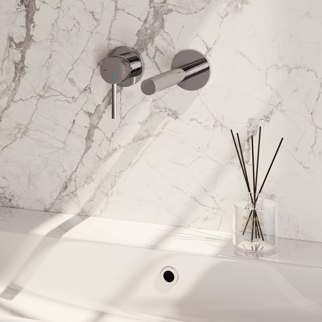 BRAUER Stripe inbouw wastafelmengkraan met rechte uitloop en rozetten model A2 chroom 5-CE-335