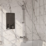 BRAUER Stripe opbouw baddouche thermostaatkraan SET 01 met glijstang en staaf handdouche en doucheslang chroom 5-CE-340