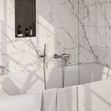 BRAUER Stripe opbouw baddouche thermostaatkraan SET 03 met wandhouder en staaf handdouche en doucheslang chroom 5-CE-342