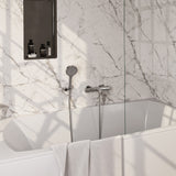 BRAUER Stripe opbouw baddouche thermostaatkraan SET 04 met wandhouder en 3-standen handdouche en doucheslang chroom 5-CE-343