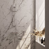 BRAUER Stripe opbouw douche thermostaatkraan SET 01 met glijstang en staaf handdouche en doucheslang chroom 5-CE-345