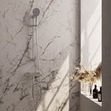 BRAUER Stripe opbouw douche thermostaatkraan SET 02 met glijstang en 3-standen handdouche en doucheslang chroom 5-CE-346