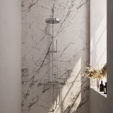 BRAUER Stripe opbouw thermostatische regendouche SET 01 met 25 cm hoofddouche en staaf handdouche en doucheslang chroom 5-CE-348