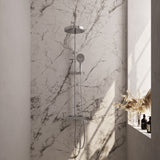 BRAUER Stripe opbouw thermostatische regendouche SET 02 met 25 cm hoofddouche en 3-standen handdouche en doucheslang chroom 5-CE-349