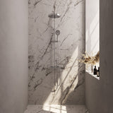 BRAUER Stripe opbouw thermostatische regendouche SET 02 met 25 cm hoofddouche en 3-standen handdouche en doucheslang chroom 5-CE-349