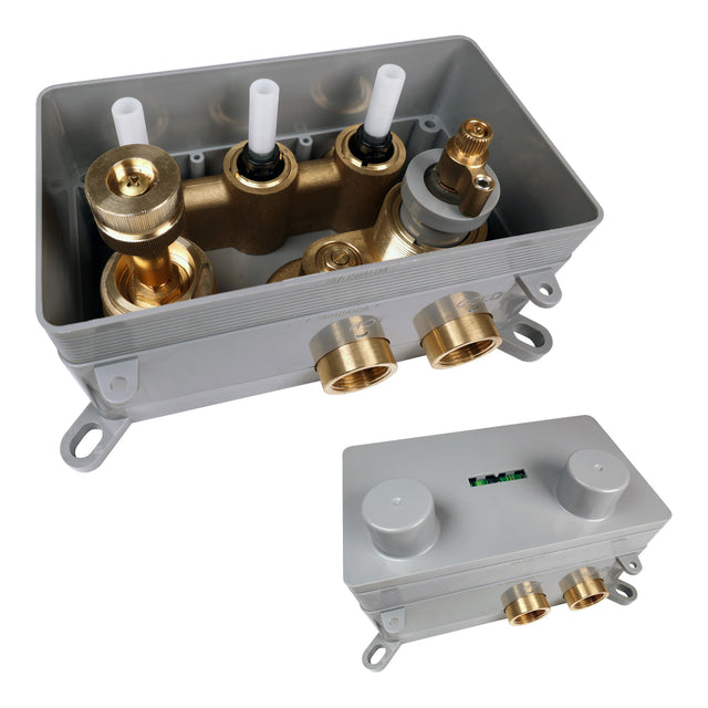 BRAUER Stripe 3-weg inbouwthermostaat met drukknoppen met in- en afbouwdelen chroom 5-CE-356