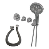 BRAUER Stripe thermostatische inbouw badkraan SET 02 met badvulcombinatie en 3-standen handdouche en doucheslang en wandaansluitbocht chroom 5-CE-360