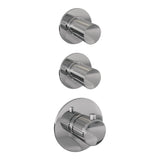 BRAUER Stripe thermostatische inbouw regendouche SET 11 met 25 cm douchekop en gebogen muurarm en 3-standen handdouche en doucheslang en geïntegreerde glijstang chroom 5-CE-385
