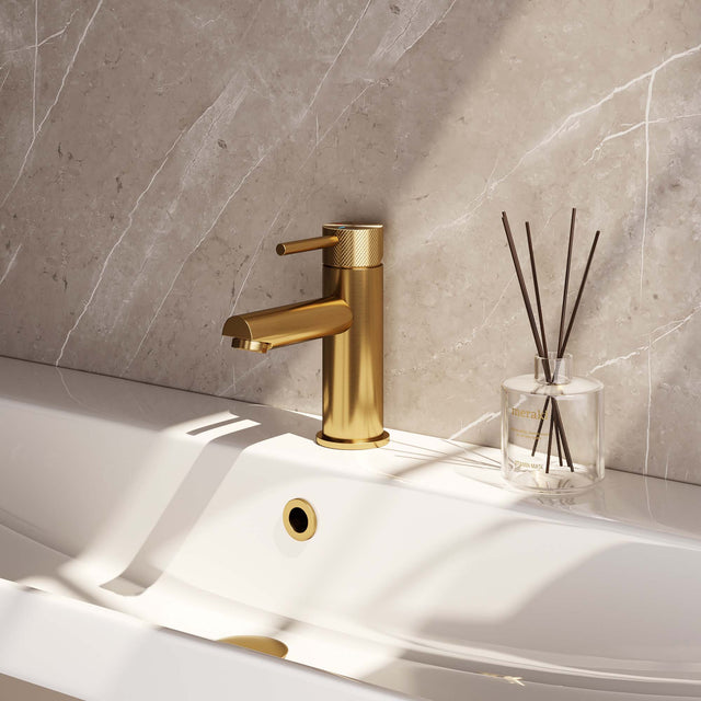 BRAUER Gold Carving lage opbouw wastafelmengkraan model A goud geborsteld PVD 5-GG-001-HD6