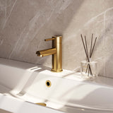 BRAUER Gold Edition lage opbouw wastafelmengkraan model E goud geborsteld PVD