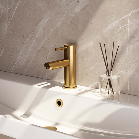 BRAUER Gold Edition lage opbouw wastafelmengkraan model E goud geborsteld PVD