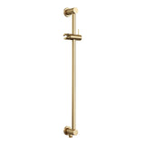 BRAUER Gold Edition thermostatische inbouw regendouche SET 14 met 30 cm douchekop en rechte muurarm en staaf handdouche en doucheslang en geïntegreerde glijstang goud geborsteld PVD