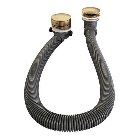 BRAUER Gold Edition thermostatische inbouw badkraan SET 02 met badvulcombinatie en 3-standen handdouche en doucheslang en wandaansluitbocht goud geborsteld PVD